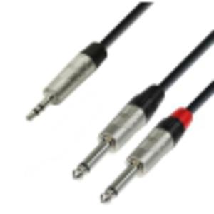 Adam Hall Cables K4 YWPP 0090 - Kabel audio REAN jack stereo 3,5 mm - 2 x jack mono 6,3 mm, 0,9 m - 2872093021