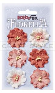 027 Florella - kwiatki papierowe czerwone - 2860039090