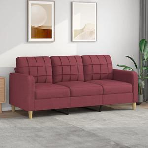 Emaga Sofa 3-osobowa, winna czerwie, 180 cm,tapicerowana tkanin - 2876072495