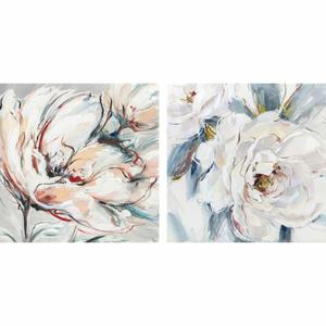 Emaga Obraz DKD Home Decor 90 x 2,5 x 90 cm Kwiat Shabby Chic (2 Sztuk) - 2876369531