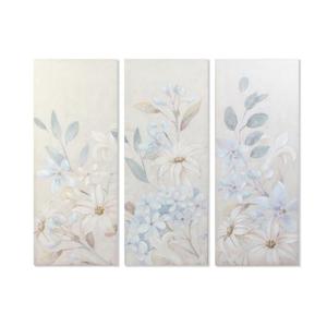 Emaga Obraz DKD Home Decor Kvety 55 x 3 x 135 cm Shabby Chic (3 Czci) - 2876369607