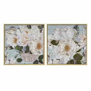 Emaga Obraz DKD Home Decor 80 x 4 x 80 cm Kvety Shabby Chic (2 Sztuk) - 2876371648