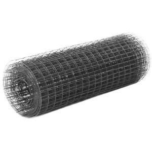 Emaga Ogrodzenie z siatki, stal i PVC, 25x0,5 m, szare - 2877071141