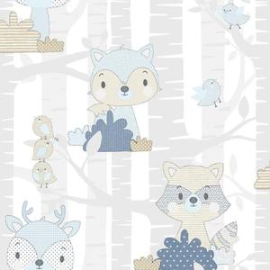 Emaga Noordwand Tapeta Mondo baby Forest Animals, biao-niebieska - 2877071410