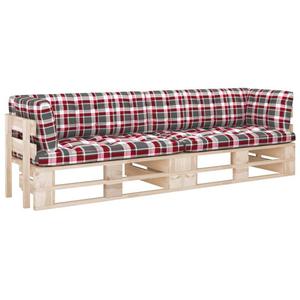 Emaga Sofa 2-os. z palet, z poduszkami, impregnowane drewno sosnowe - 2877991009