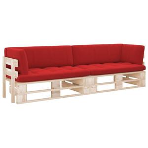 Emaga Sofa 2-os. z palet, z poduszkami, impregnowane drewno sosnowe - 2877991010