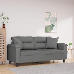 Emaga 2-osobowa sofa z poduszkami, ciemnoszara, 140 cm, mikrofibra - 2877991016