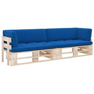 Emaga Sofa 2-os. z palet, z poduszkami, impregnowane drewno sosnowe - 2877992610