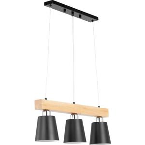 Emaga Lampa sufitowa wiszca 3 punktowa E27 - drewniana belka - 2878332664