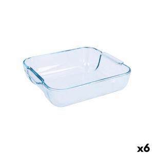 Emaga Pmisek Kuchenny Pyrex Classic Kwadratowy Przezroczysty Szko 25 x 22 x 6 cm (6 Sztuk) - 2878336743