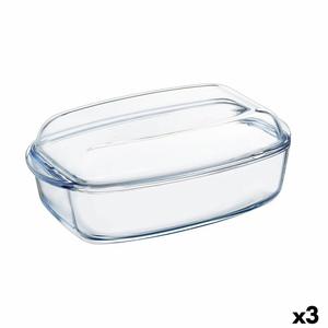 Emaga Pmisek Kuchenny Pyrex Classic Z pokrywk 4,5 L 38 x 22 x 11 cm Przezroczysty Szko (3 Sztuk) - 2878336760