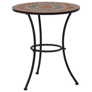 Emaga Mozaikowy stolik bistro, pomaraczowo-szary, 60 cm, ceramiczny - 2878343338