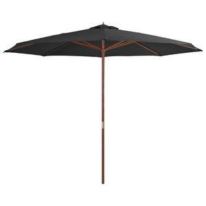 Emaga Parasol ogrodowy na drewnianym supku, 350 cm, antracytowy - 2878808943