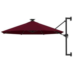 Emaga Parasol cienny z LED, na metalowym supku, 300 cm, burgund - 2878809062