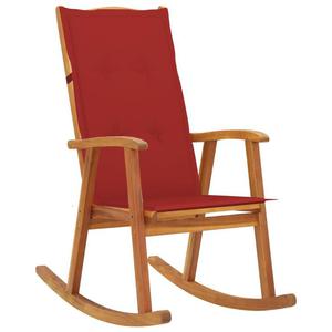 Emaga Rocking Chair with Cushions Solid Acacia Wood - 2878821192