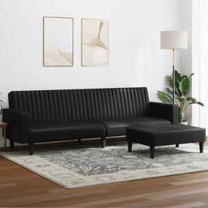 Emaga 2 Piece Sofa Set Black Faux Leather - 2878885840
