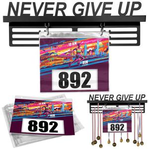 Emaga Wieszak na medale i numery startowe NEVER GIVE UP - 2878886618