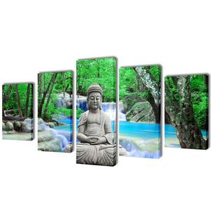 Emaga Zestaw obrazw Canvas 200 x 100 cm Budda - 2879485672