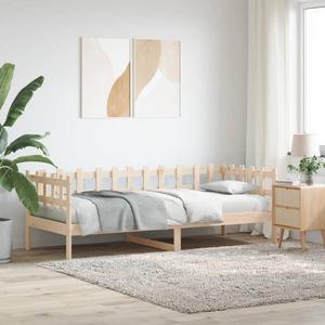 Emaga Day Bed Natural Pine Solid pine wood Single Day Bed Rectangular - 2881853353