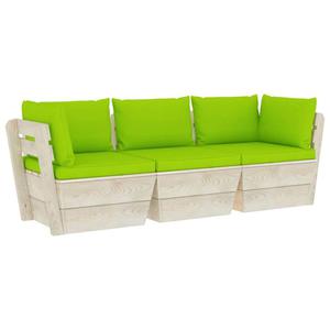Emaga Ogrodowa sofa 3-osobowa z palet, z poduszkami, drewno wierkowe - 2861716917