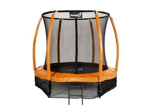 Emaga Trampolina Ogrodowa Jumpi 252cm/8FT Maxy Comfort Plus Pomaraczowa Z Wewntrzn Siatk - 2861718507