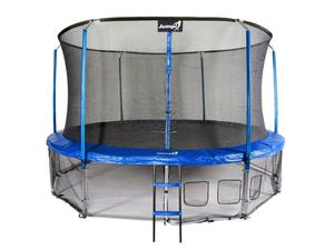 Emaga Trampolina Ogrodowa Jumpi 435cm/14FT Maxy Comfort Niebieska Z Wewntrzn Siatk