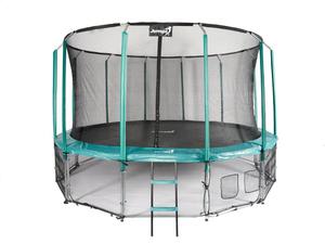 Emaga Trampolina Ogrodowa Jumpi 487cm/16FT Maxy Comfort Zielona Z Wewntrzn Siatk