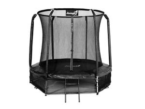 Emaga Trampolina Ogrodowa Jumpi 252cm/8FT Maxy Comfort Czarna Z Wewntrzn Siatk - 2862604553