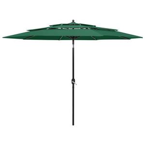 Emaga 3-poziomowy parasol na aluminiowym supku, zielony, 3 m - 2862609181