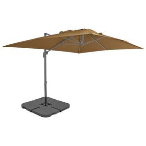 Emaga Parasol ogrodowy z przenon podstaw, taupe - 2863001059