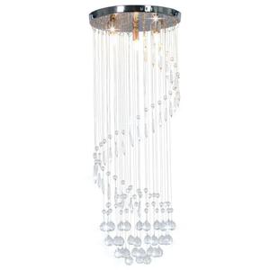 Emaga Lampa sufitowa z krysztaami i koralikami, srebrna, spirala, G9 - 2864134919