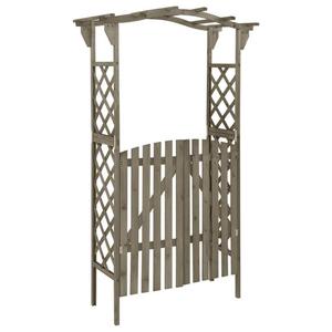 Emaga Pergola z furtk, 116x40x204 cm, szara, lite drewno jodowe - 2869513281