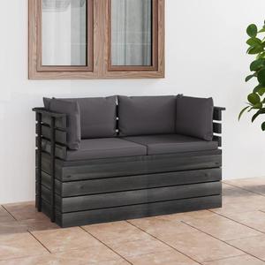 Emaga Ogrodowa sofa 2-osobowa z palet, z poduszkami, drewno sosnowe - 2869920828