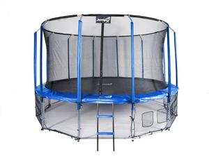 Emaga Trampolina Ogrodowa Jumpi 487cm/16FT Maxy Comfort Niebieska Z Wewntrzn Siatk - 2870090163