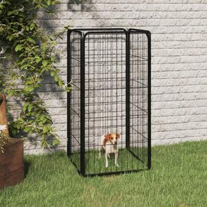 Emaga Kojec dla psa, 4 panele, czarny, 50x100 cm, stalowy - 2872277604