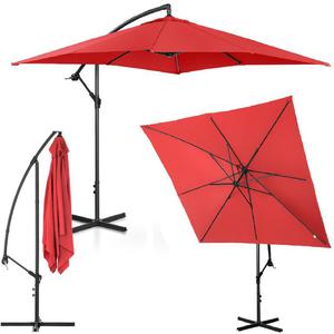 Emaga Parasol ogrodowy na wysigniku kwadratowy 250 x 250 cm czerwony - 2872980622