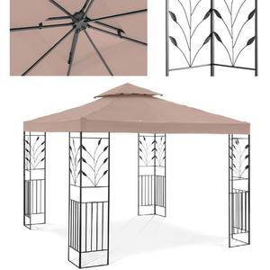 Emaga Pawilon ogrodowy namiot altana zadaszenie skadane z ornamentem 3 x 3 x 2.6 m beowe - 2873695030
