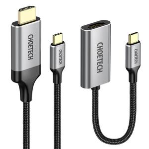 Emaga Przejciwka HUB USB Typ C - HDMI 2.0 + kabel HDMI 2m szary - 2873850748