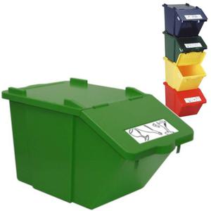 Emaga Pojemnik do sortowania odpadw pitrowy - zielony 45L - 2861703693