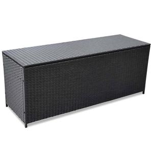 Emaga Skrzynia ogrodowa, czarna, 150 x 50 x 60 cm, rattan PE - 2875416440