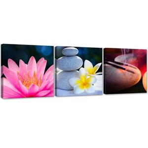 Emaga Zestaw obrazw na ptnie, Kwiat Zen Kamie - 150x50 - 2875449488