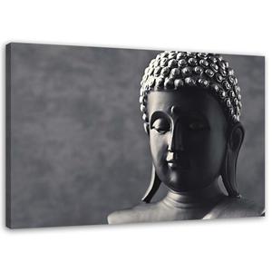 Emaga Obraz na ptnie, Budda na szarym tle - 90x60 - 2875450442