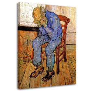 Emaga Obraz na ptnie, Stary czowiek w smutku - V. van Gogh reprodukcja - 60x90 - 2875450825