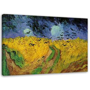 Emaga Obraz, Pole pszenicy z krukami - V. van Gogh reprodukcja - 90x60 - 2875451305