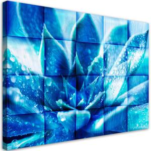 Emaga Obraz na ptnie, Niebieski kwiat 3D - 120x80 - 2875451838