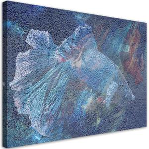 Emaga Obraz na ptnie, Niebieski kwiat abstrakcja - 90x60 - 2875452043