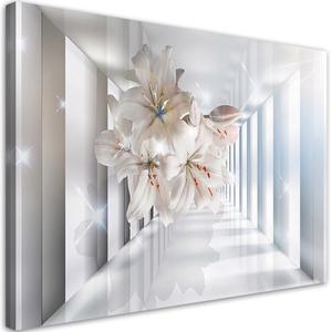 Emaga Obraz na ptnie, Kwiaty w korytarzu 3D - 120x80 - 2875452523