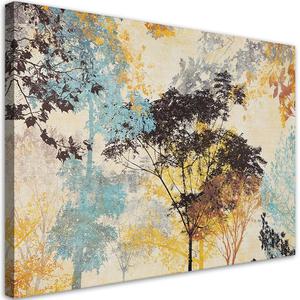 Emaga Obraz na ptnie, Kolorowe drzewa abstrakcja - 120x80 - 2875453799