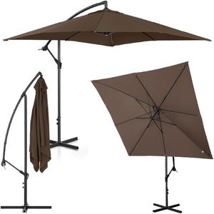 Emaga Parasol ogrodowy na wysigniku kwadratowy 250 x 250 cm brzowy - 2875945084