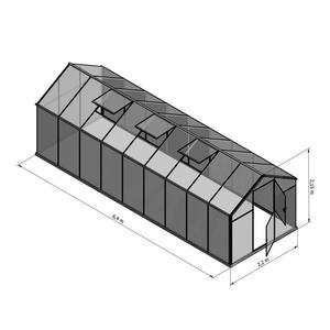 Emaga Szklarnia Sanus L-15 wymiar 2,2x6,4m H=2,15m 14,1m2 poliwglan 6mm - 2861704908